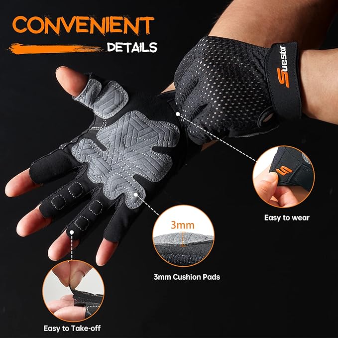 Workout Gloves with Grip & Breathable Fit
