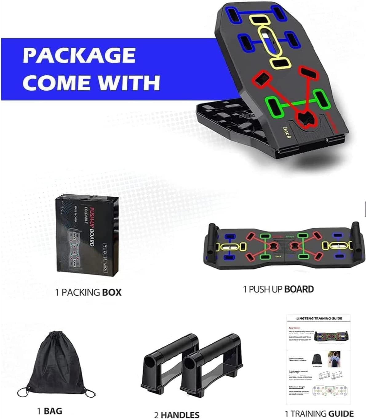 Foldable 10-in-1 Push-Up Board System