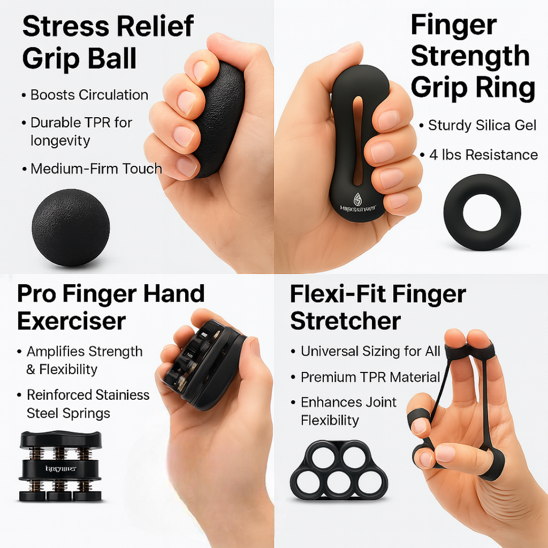 Adjustable Grip Strengthener Kit – 5-in-1 Set